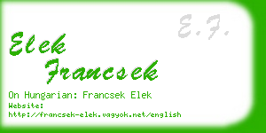 elek francsek business card